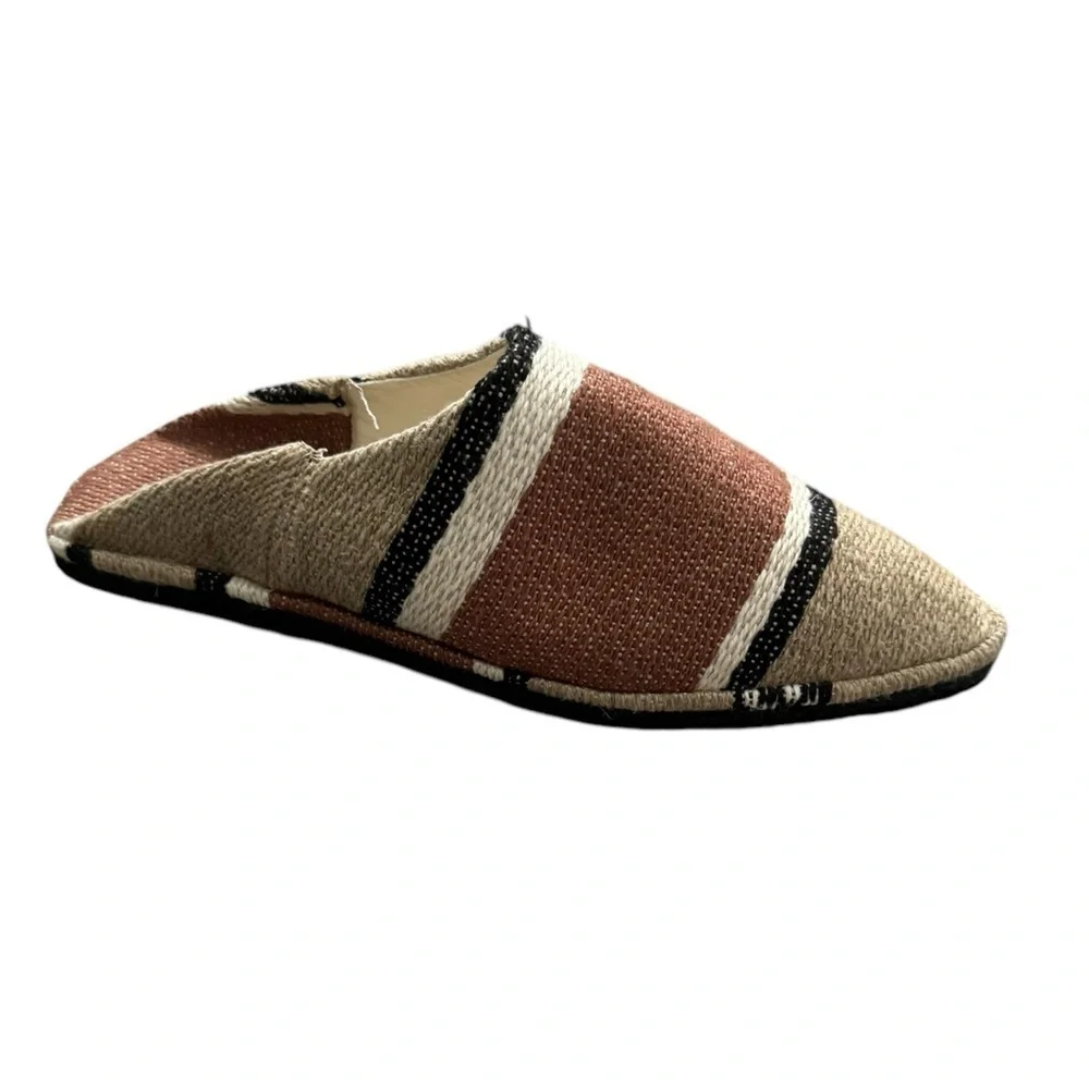 NEW Pedro Garcia Striped Mules Espadrilles size 11 Neutral